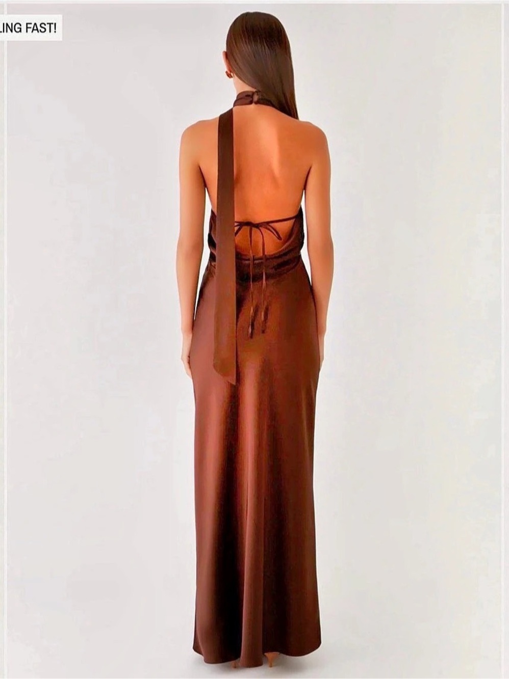 Peppermayo keena scarf maxi brown dress - Picture 3 of 3